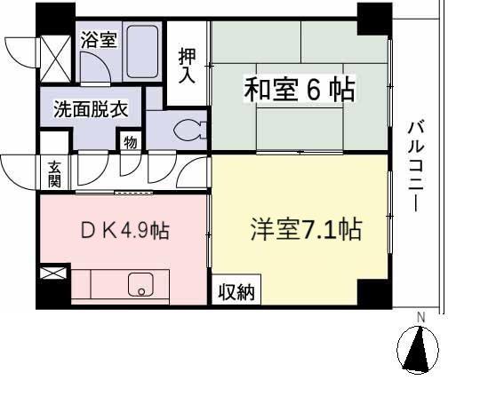 めじろ台駅前パレス(2DK/3階)の間取り写真