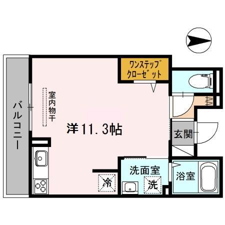 ソルプレーザ玉造(ワンルーム/2階)の間取り写真
