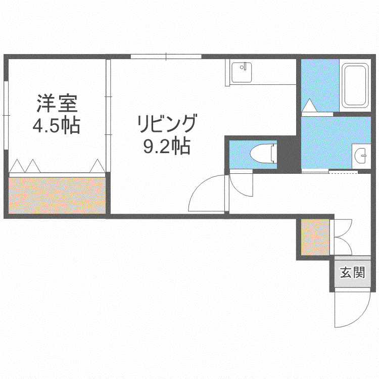 INFINITE HOROHIRABASHI(1LDK/5階)の間取り写真