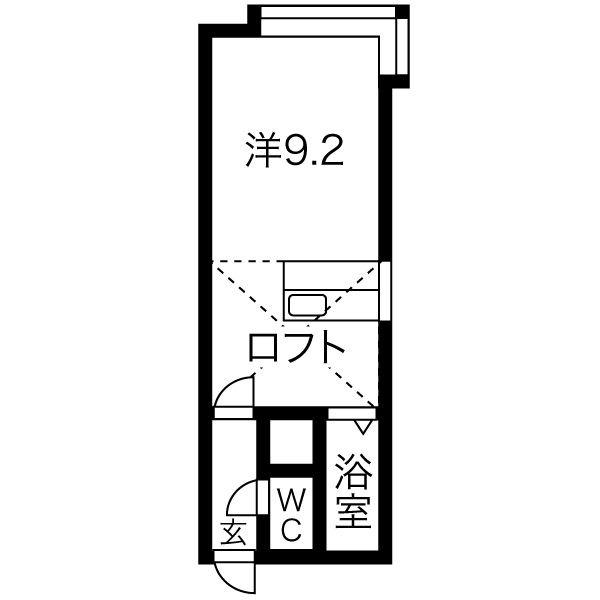 アリエル水車町(1LDK/3階)の間取り写真
