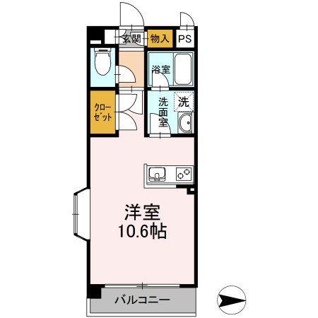 長町南クレスト(ワンルーム/2階)の間取り写真