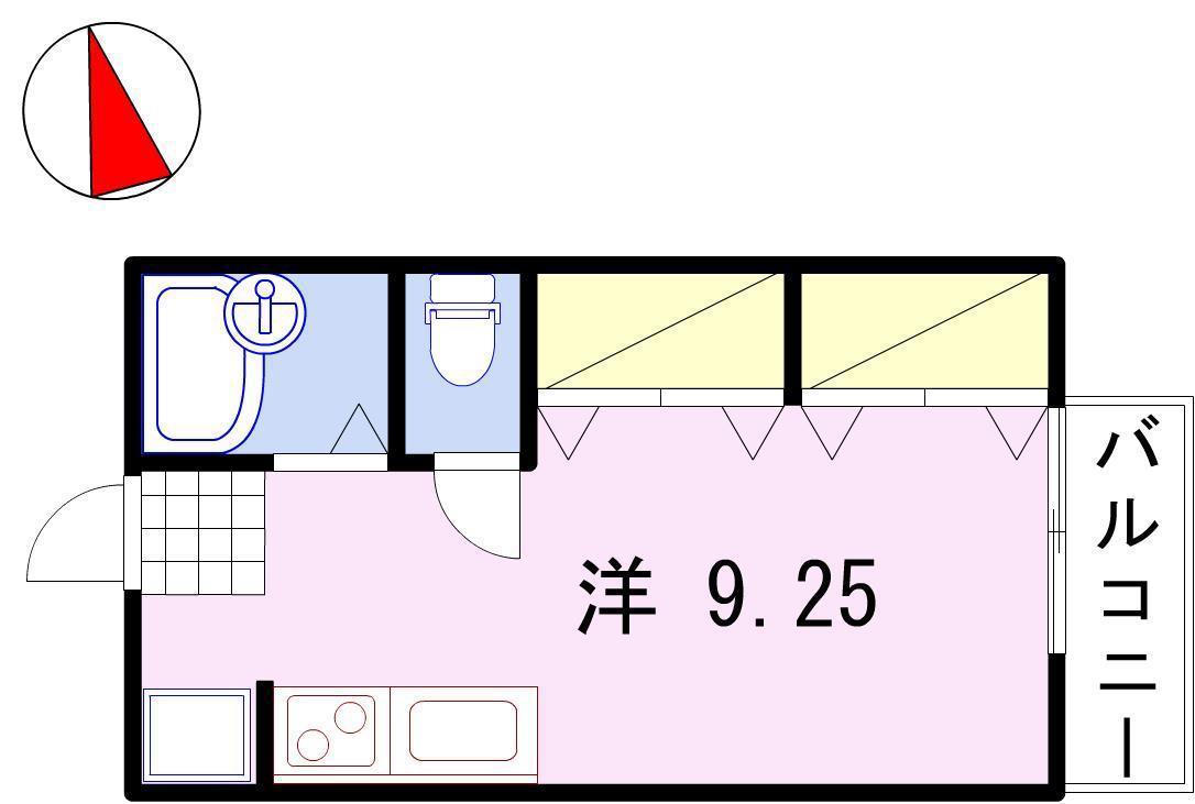 サンライフ21 A棟(ワンルーム/2階)の間取り写真