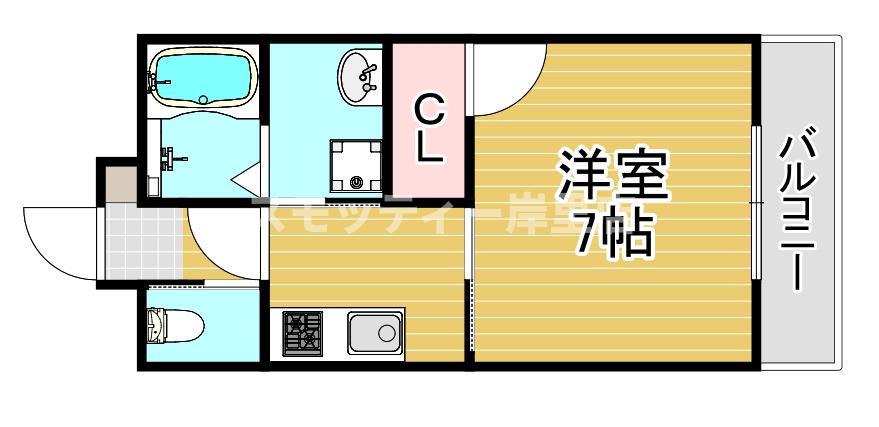シービヤンネトール(1K/2階)の間取り写真
