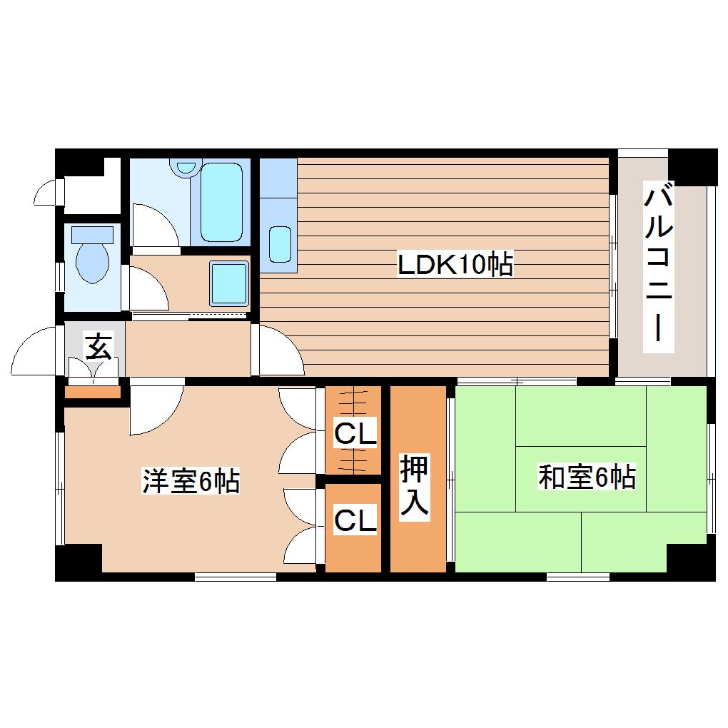 40PAL(2LDK/2階)の間取り写真