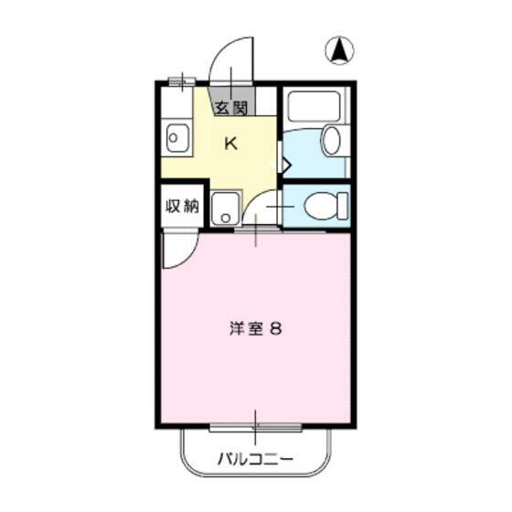 Y・プラッツ(1K/2階)の間取り写真