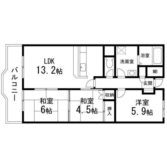 ラフィーヌ清水(3LDK/1階)の間取り写真