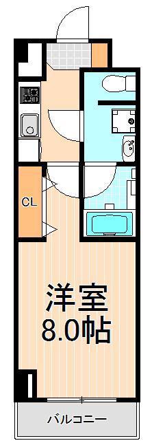 メイクスデザイン東向島(1K/6階)の間取り写真