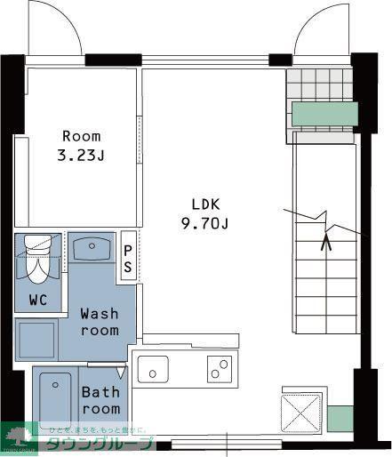 三軒茶屋ヒルズ(1LDK/2階)の間取り写真