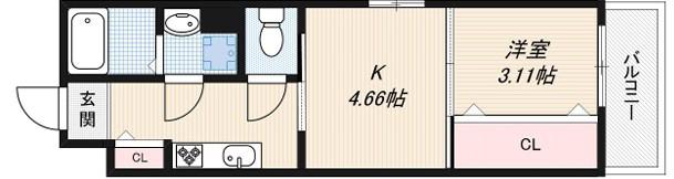 GRAND STEADY 西中島(2LDK/2階)の間取り写真