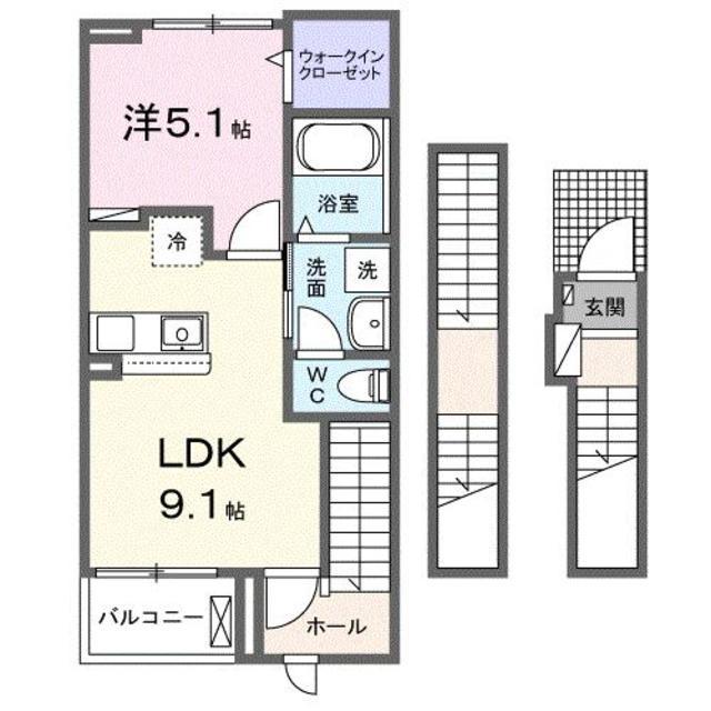 エスペランサ 俊(1LDK/3階)の間取り写真