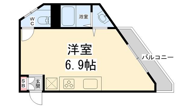 吉永ビル鼓ヶ滝駅前(ワンルーム/4階)の間取り写真