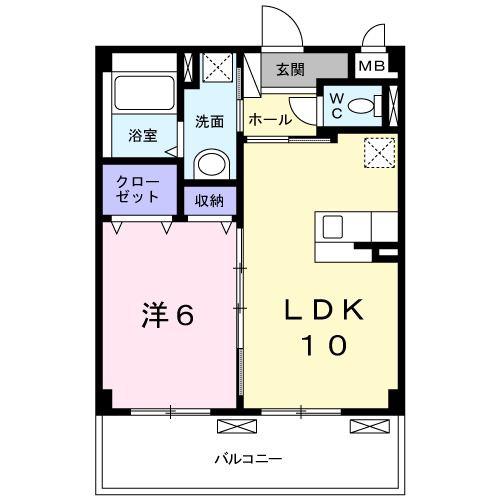 VIVAグランデ(1LDK/1階)の間取り写真