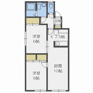 MS八軒(2LDK/1階)の間取り写真
