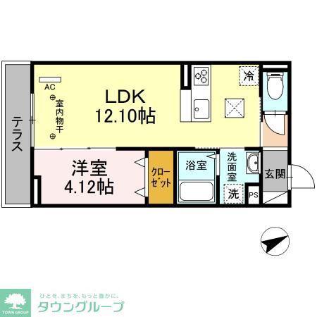 アーリントンハイツ矢部(1LDK/2階)の間取り写真