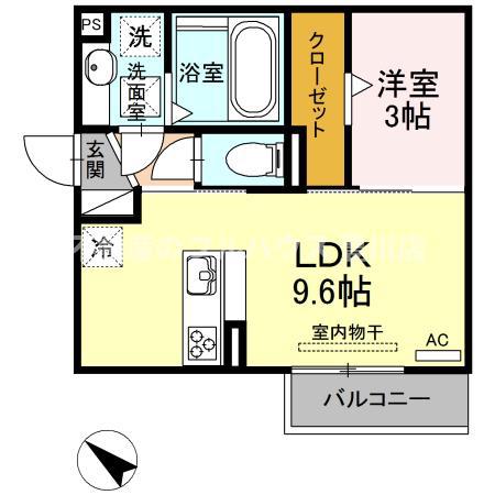 ガーデンパーク(1LDK/2階)の間取り写真