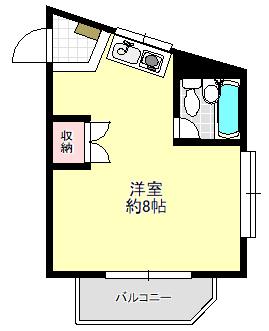 グレイス有馬(ワンルーム/4階)の間取り写真