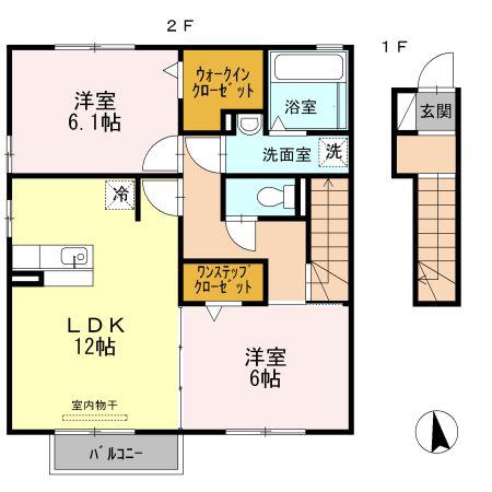 ラベンダーユー(2LDK/2階)の間取り写真
