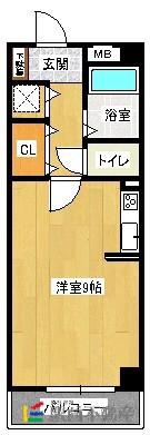 パラッツオ春日(ワンルーム/2階)の間取り写真
