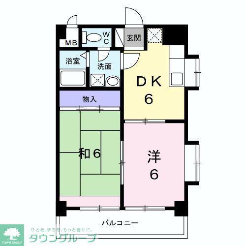 トモヨシフラット(2DK/4階)の間取り写真