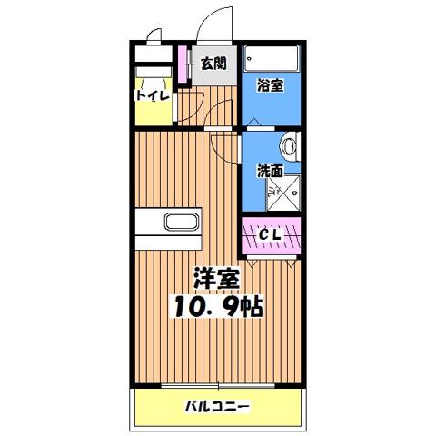 グレイスヴィラ(ワンルーム/1階)の間取り写真