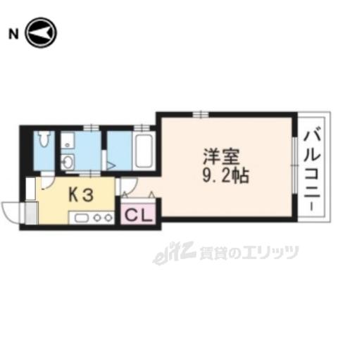 東一条エクセル三宅(1K/3階)の間取り写真