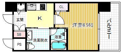 エスライズ堂島川(1K/3階)の間取り写真