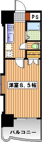 ロイヤル博多駅東(1K/13階)の間取り写真