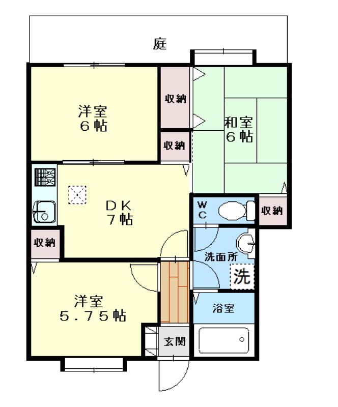 アビタシオンMY(3DK/1階)の間取り写真
