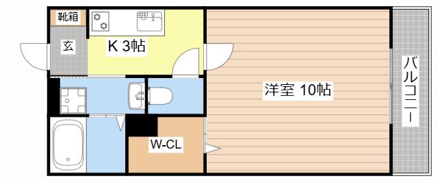 ハイツAKUA(1K/1階)の間取り写真
