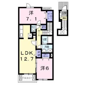 ティンカーベル(2LDK/2階)の間取り写真