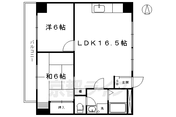 東和ハイツ(2LDK/3階)の間取り写真