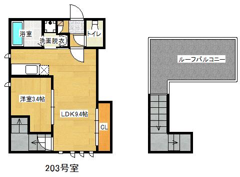 GRANDTIC ANDIAMO(1LDK/2階)の間取り写真
