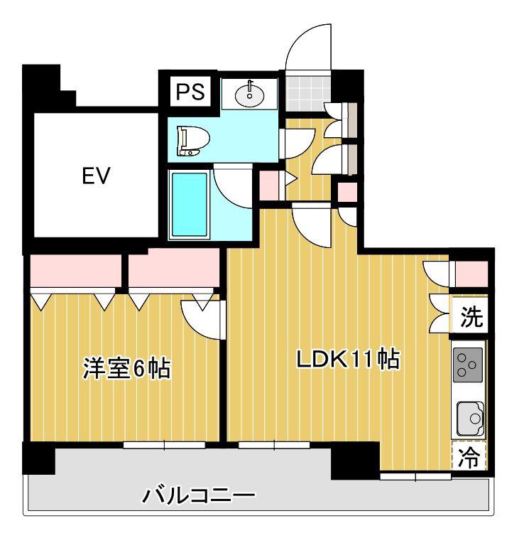 イルサント代々木上原(1LDK/4階)の間取り写真