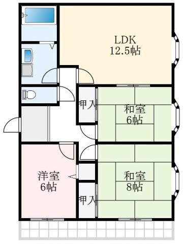 エステートBLDIII(3LDK/8階)の間取り写真