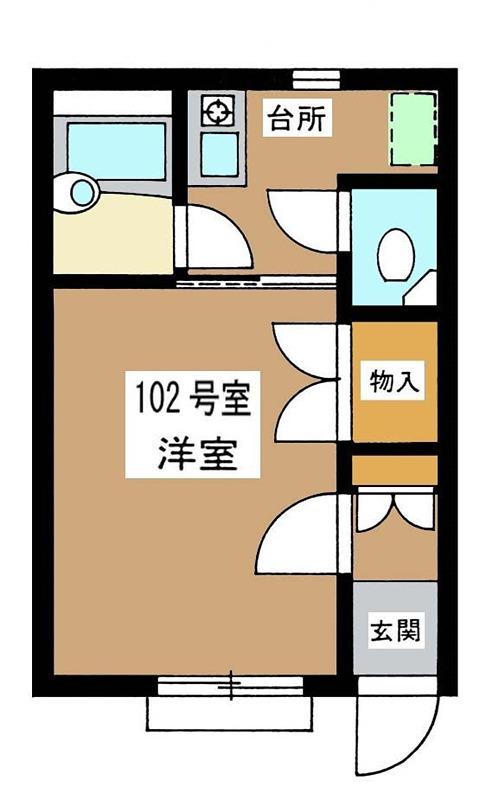 サンピュア祐天寺(1K/1階)の間取り写真