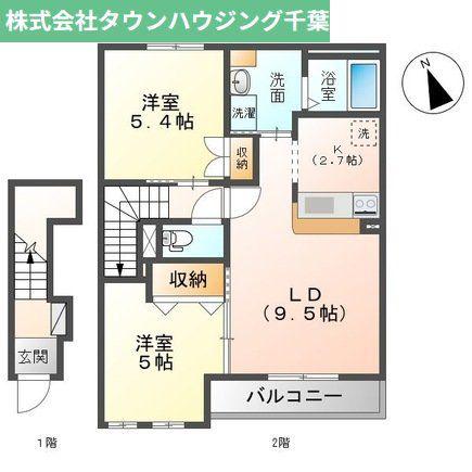 フォレストアーク大森(2LDK/2階)の間取り写真