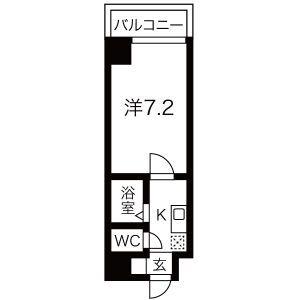 クレスト泉(1K/3階)の間取り写真