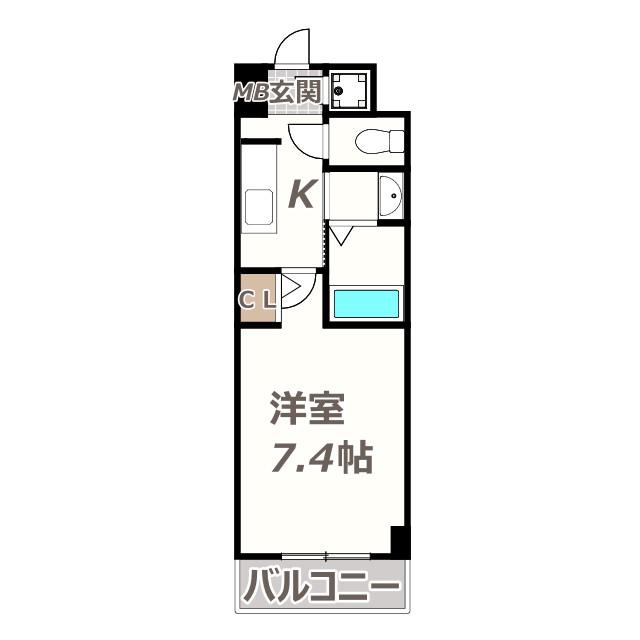 グランディール阪南町III番館(1K/2階)の間取り写真