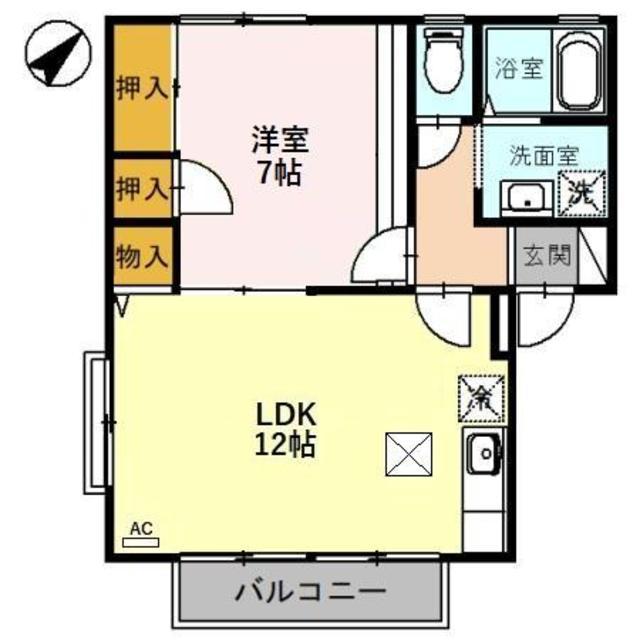 メゾン ド ルルル(1LDK/1階)の間取り写真