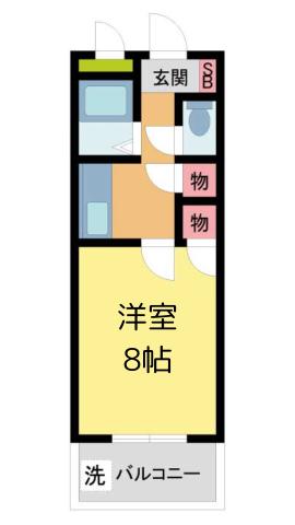 ORIENTCITY池田(1K/2階)の間取り写真