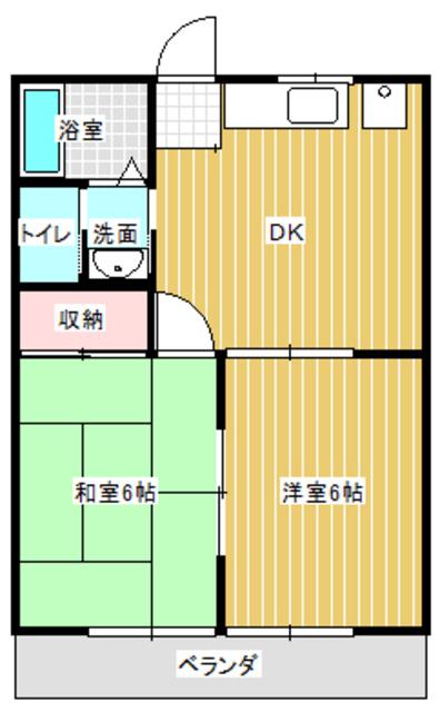 小島ハイツ(2DK/1階)の間取り写真