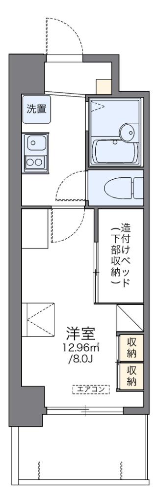 レオパレスGREEN HILL(1K/10階)の間取り写真