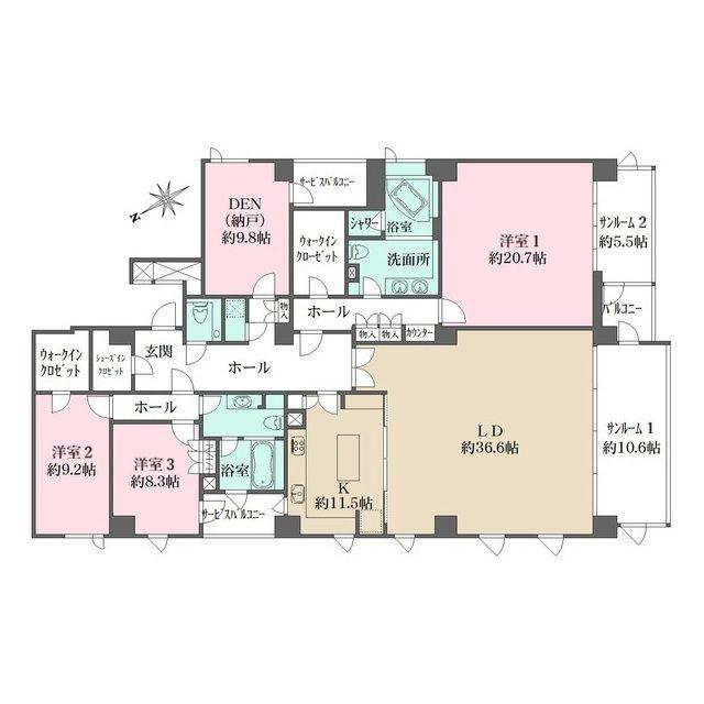 BLOSSOM TERRACE(3SLDK/4階)の間取り写真