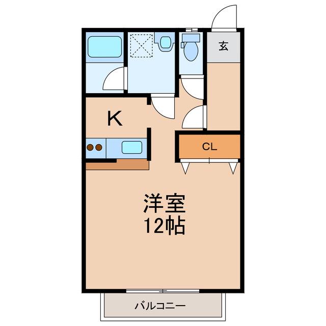 シティパルスギモトV(ワンルーム/1階)の間取り写真