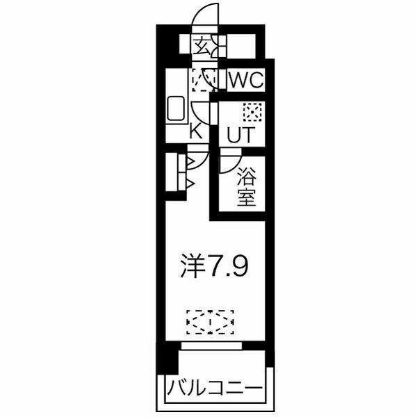 ノース VILLAGE 伍番館(1K/9階)の間取り写真