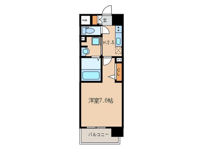 JARMAN滝川(1K/8階)の間取り写真