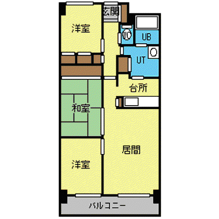 グランメール平和通南(3LDK/1階)の間取り写真