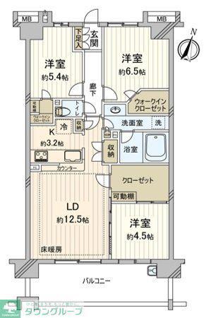 ユアコート大宮(3LDK/7階)の間取り写真