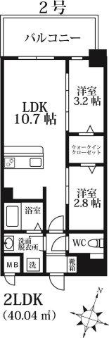 MODERN PALAZZO けやき通(2LDK/6階)の間取り写真