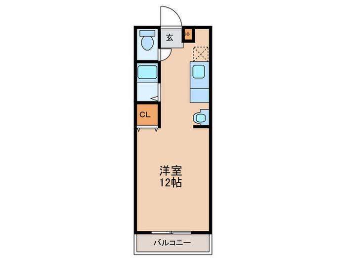 桜島ビューハイツ(ワンルーム/1階)の間取り写真